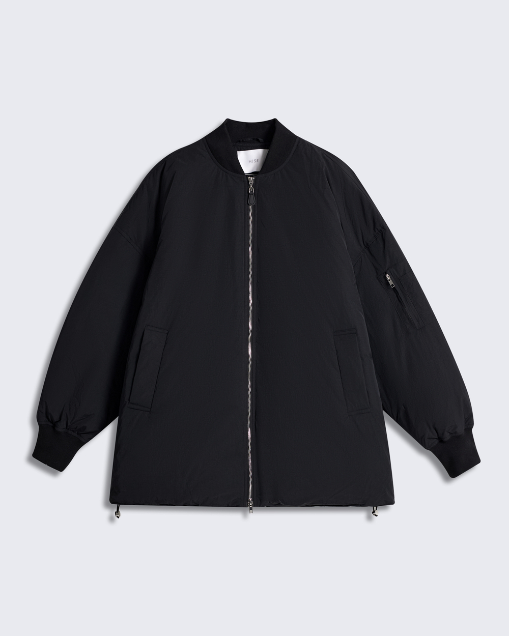 Бомбер на пуху черный