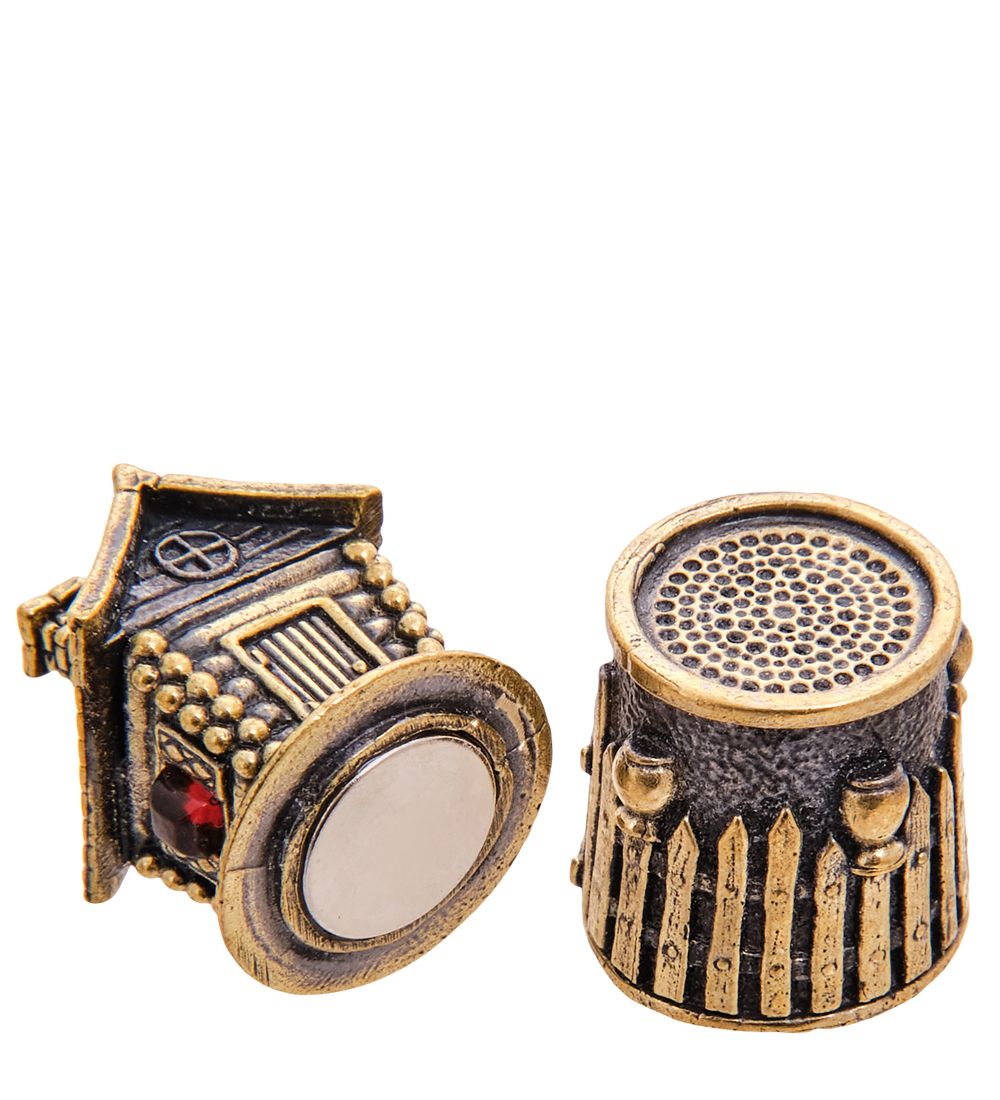 AM-3547 Наперсток «Избушка на курьих ножках» (латунь, янтарь)