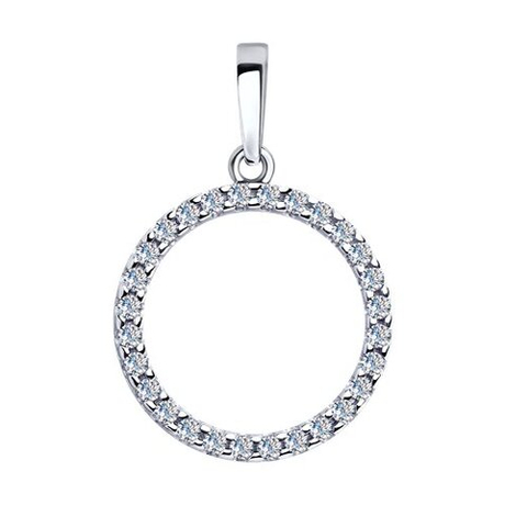 Подвеска из серебра с фианитами