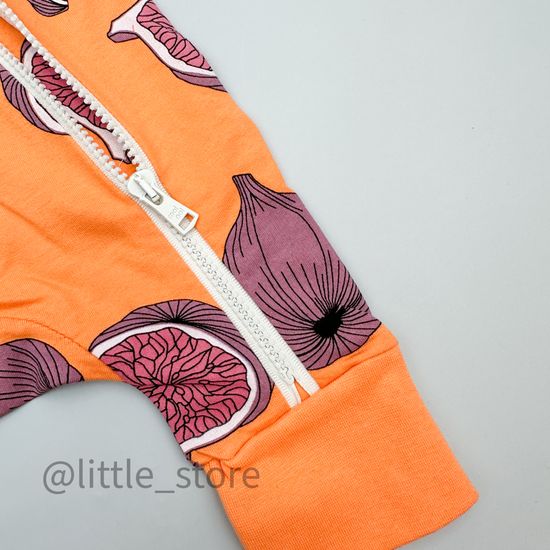 Комбинезон из футера(тонкого) Moi Noi, Инжир на оранжевом