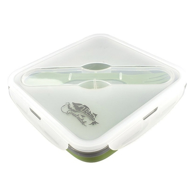 Контейнер силиконовый с ловилкой 400 мл Tramp TRC-144 (оливковый)