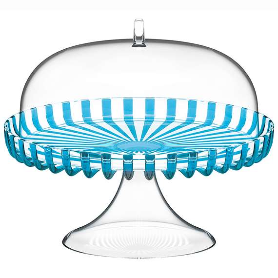 Подставка для торта на ножке с крышкой dolcevita, D31 см, бирюзовая