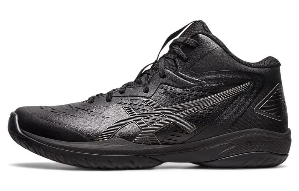 Asics Gel-Hoop V15 fashion all-match shock absorption, non-slip, wear-resistant mid-top basketball shoes for men and women the same style black