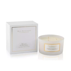 Max Benjamin - Свеча с 3 фитилями Белая Рождественская 480г / артикул   MB-XMAS3WICK  / GTIN 5391533714843