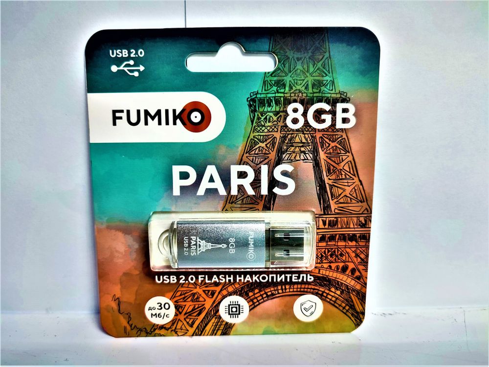 Флешка FUMIKO PARIS 8GB серебрянная USB 2.0