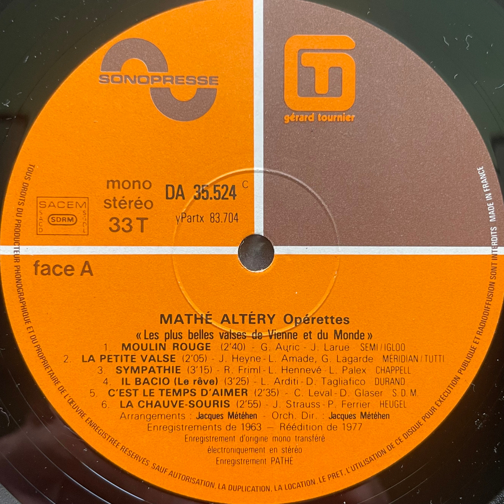 Mathé Altéry ‎– Operettes 2LP (Франция 1977г.)