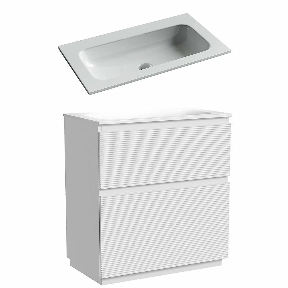 Тумба с раковиной Sancos FOLK Floor FL80FW/CN7012wx 80 Bianco
