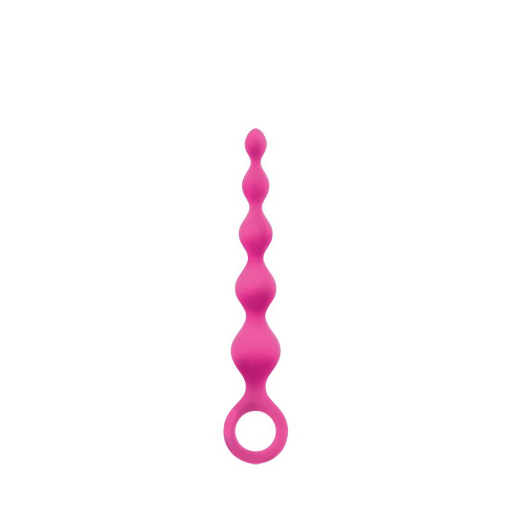 Розовая анальная цепочка Perles D Lux Short - 16,5 см. (Цвет: розовый)