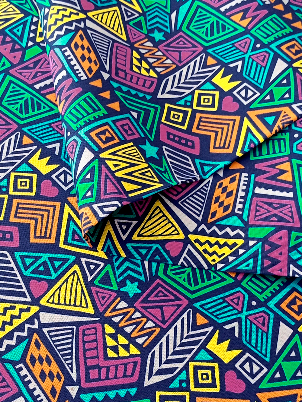 Ткань бязь плательная, рис. "Африканские мотивы", ширина 150 см, арт. 171