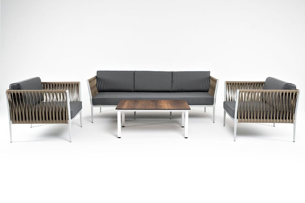 "Касабланка" лаунж-зона плетеная из роупа 5-местная, цвет серый