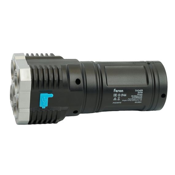 Фонарь ручной Feron TH2409 с аккумулятором USB ZOOM 48789
