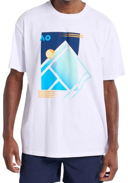 Мужская теннисная футболка Australian Open Tennis Court Print - белый