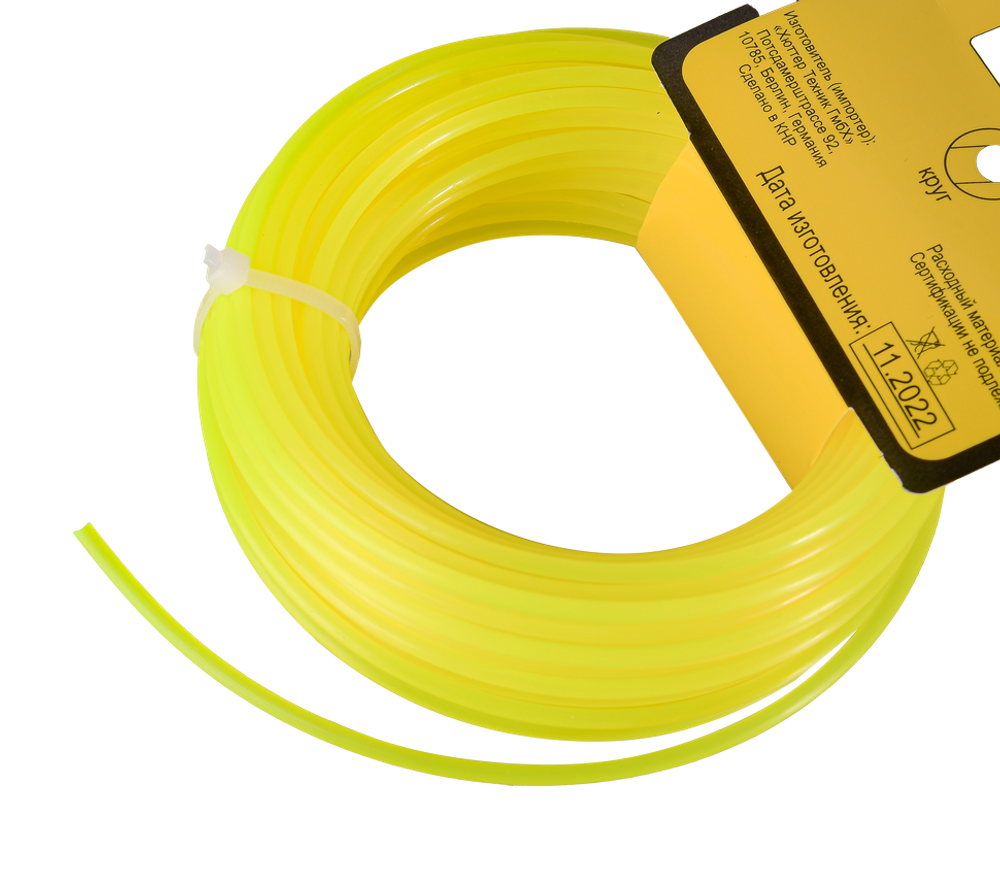 Леска Huter R2412 для триммера, 2.4 мм, круг