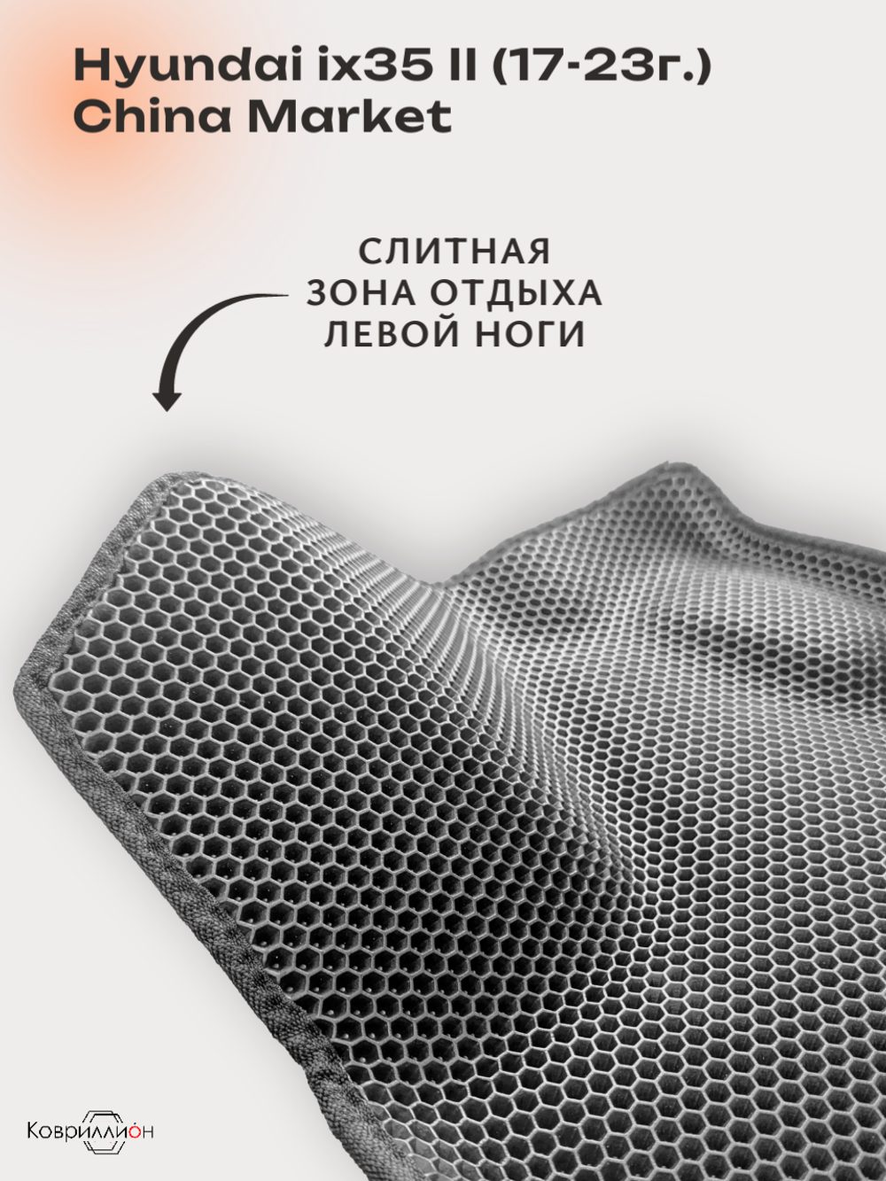 Автомобильные коврики ЭВА с бортами для Hyundai ix35 II (17-23г.) China Market