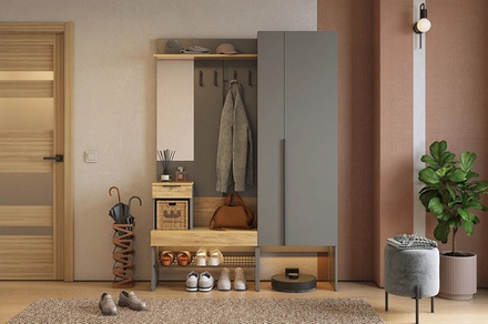 Баско (MebelSon) Набор мебели для прихожей (комплектация К2) графит