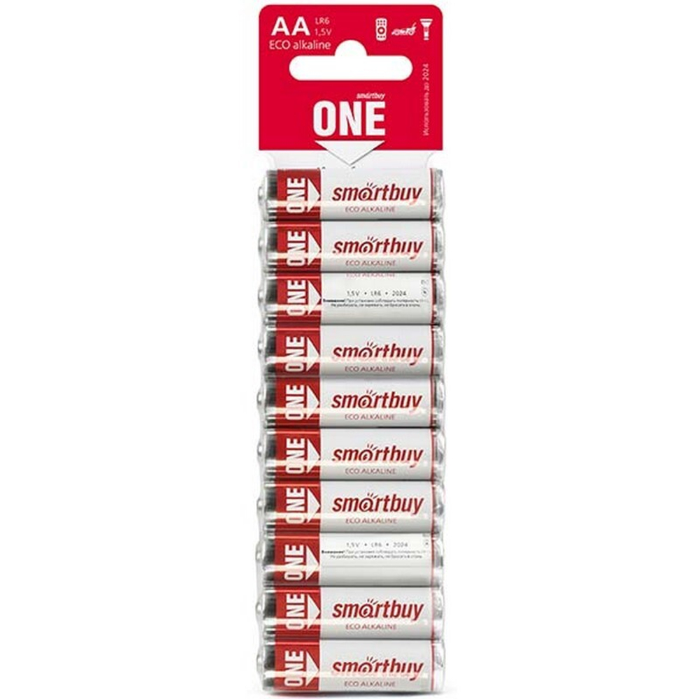 Батарейка алкалиновая Smartbuy ONE LR6/10B АА (SOBA-2A10B-Eco)