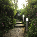 Уличный напольный светильник с датчиком движения 1x25Вт, E27, металл/пластик, хром