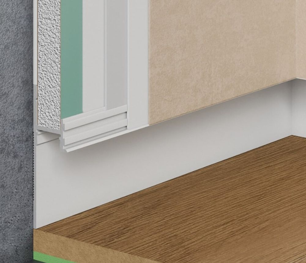 Теневой плинтус скрытого монтажа Pro Design 7209 белый, 2700x17,5x52 мм