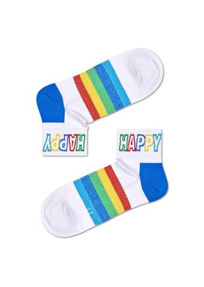 Носки унисекс Rainbow Stripe 1/4 Crew Sock с цветными полосками (Размер: 29) (Цвет: черный)