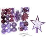 Набор ёлочных украшений «Сказочная зима» 45 предметов, Рубин/Розовый/Лаванда