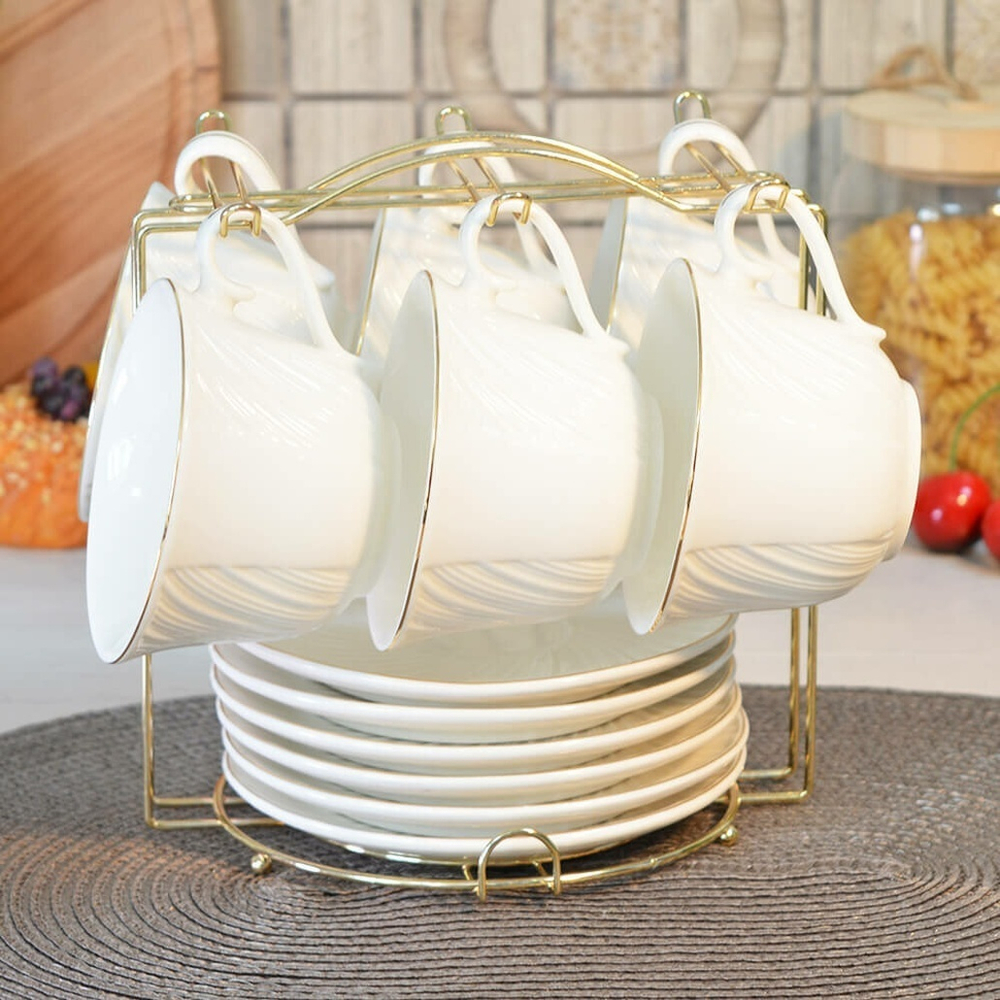 Чайный набор 12 предметов 240мл на подставке, 202346