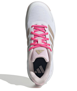 Детские теннисные кроссовки Adidas Ubersonic K - off white/silver metallic/powder plum