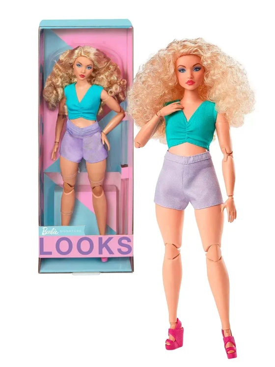 Кукла Барби Лукс Looks блондинка с вьющимися волосами HJW83