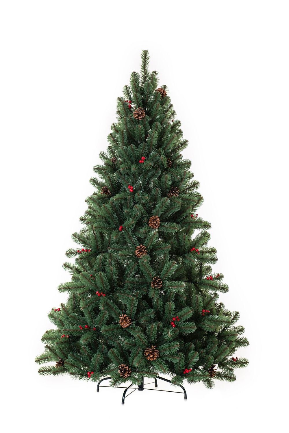 Елка с шишками и ягодами «Новогодняя сказка» (пвх) 180 см / 1.8 м