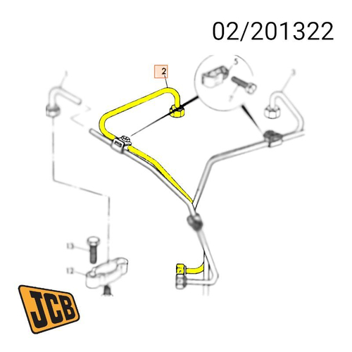 Трубка к форсунки №2 JCB 02/201322