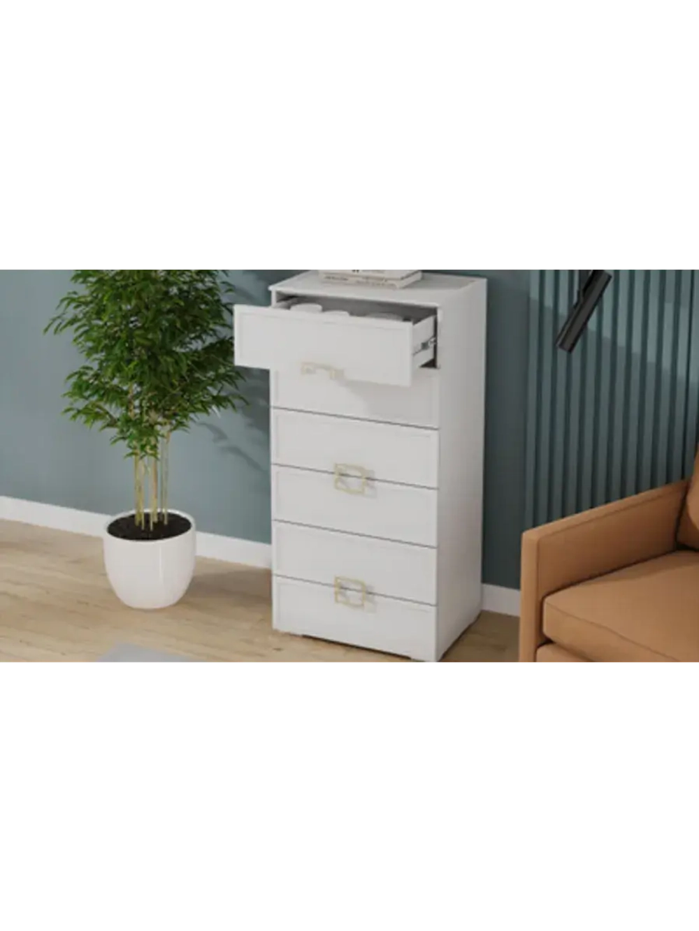 Комод для одежды Белый Жемчуг 6 ящиков 60х43х121 см