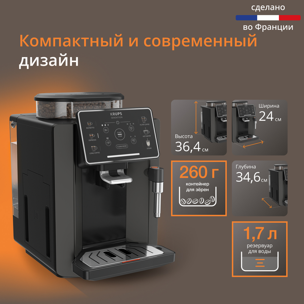 Автоматическая кофемашина KRUPS Sensation EA910810