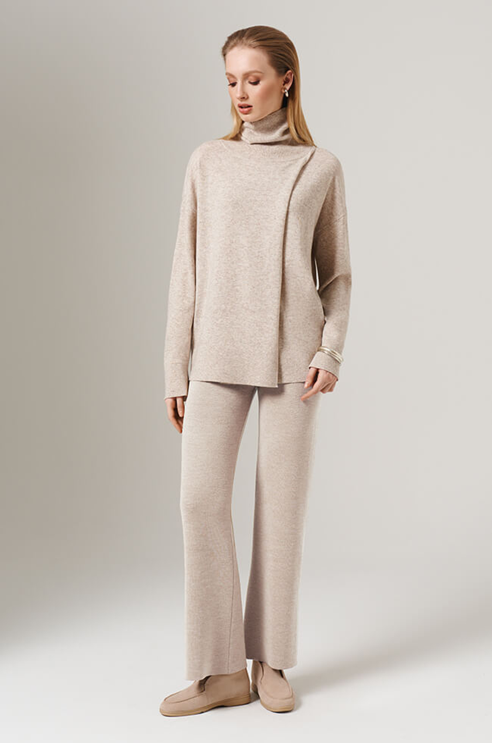 31112 Брюки женские (серо-бежевый меланж)