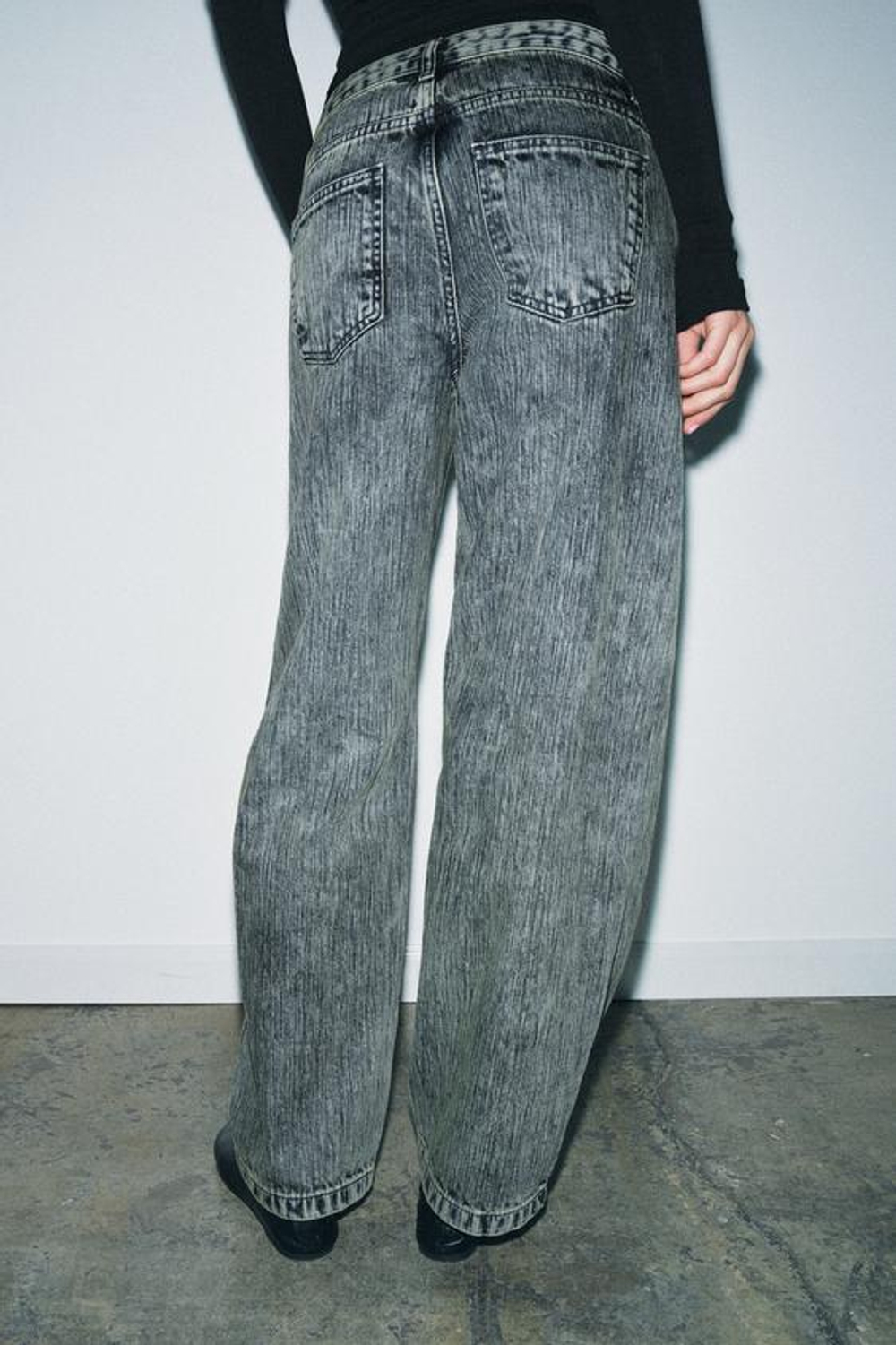 ZARA ДЖИНСЫ ZW COLLECTION RELAXED BALLOON СО СРЕДНЕЙ ПОСАДКОЙ, ЗЕЛЕНОВАТО-СИНИЙ