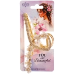 Заколка-краб для волос «AKS - DesignPRO», петля с сакурой, цвет золото и хром, 11.5*5см