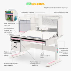 Стол письменный для школьника Ergokids Winnipeg Multicolor BD-630 MAX