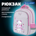 Рюкзак BRAUBERG FAVOUR, 2 отделения, 3 кармана, "Fluffy kittens", 40х29х15 см, 271417