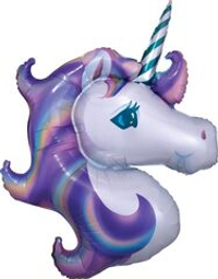 Фигура мини 15" голова Нежный единорог, Сиреневый Fl