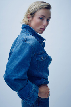 ZARA ДЖИНСОВАЯ КУРТКА TRF, СИНИЙ