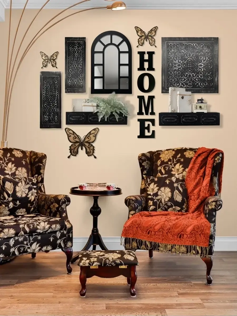 Декор для дома на стену "Золотые бабочки"