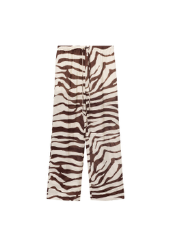 Струящиеся брюки с принтом зебра