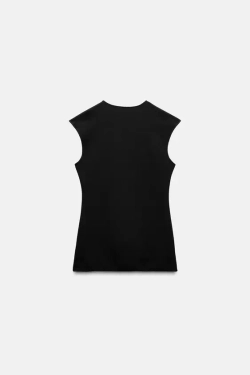 ZARA ЭЛАСТИЧНЫЙ ТОП, ЧЕРНЫЙ