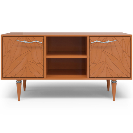 Тумба под ТВ Арт Колор leaves 117см Классик Сильвер Томленый оранжевый