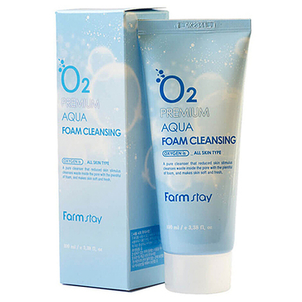 FarmStay Пенка очищающая с кислородом O2 - Premium aqua foam cleansing, 100мл