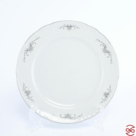 Набор тарелок Thun Констанция серый орнамент отводка платина 21 см (6 шт)