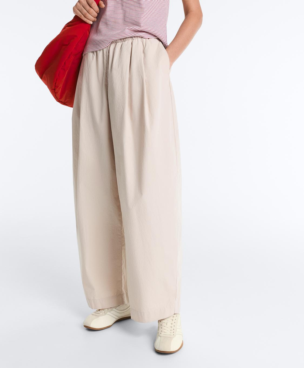 Oysho Зауженные брюки из 100% хлопка со складками, норка