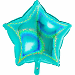 Шар фольгированный Звезда 45 см (Бирюзовый)