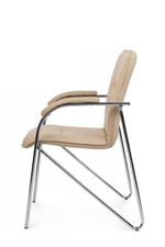 Стул Riva Самба с мягкими подлокотниками SMB-01H Хром гальв. Бежевый
