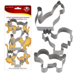 Набор формочек для печенья Домашние питомцы 3шт. Размеры 8,5,7х9/8х5,8 см.