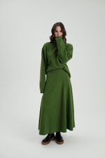 Зелёная шерстяная юбка