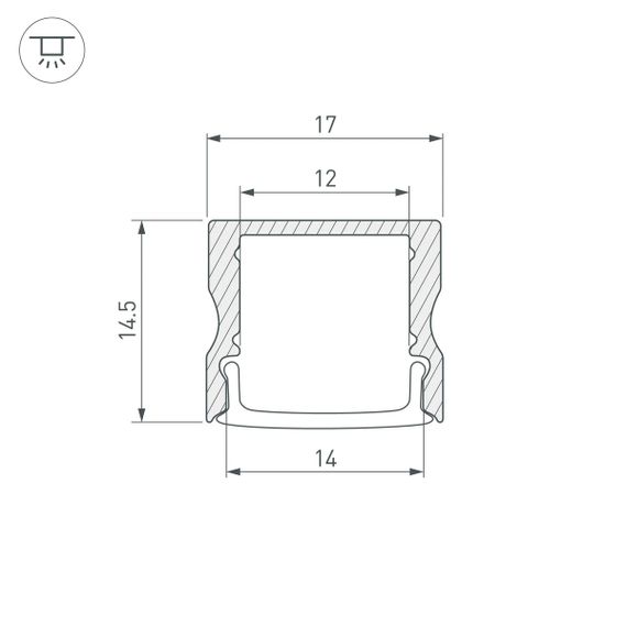 Профиль Arlight LINE-1715-2000 ANOD BLACK 044275